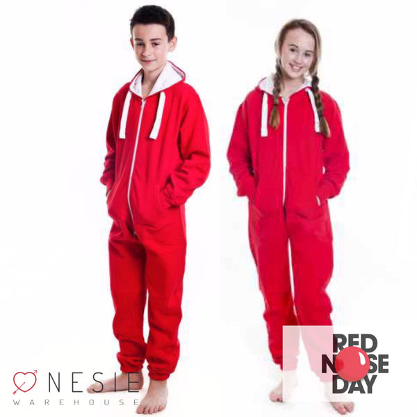 Children's Red Onesie Unisex Tracksuit - Onesie Warehouse