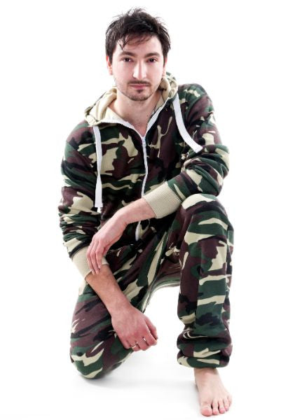 Men's Camouflage Army Print Onesie - Onesie Warehouse