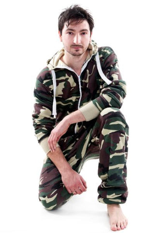 Men's Camouflage Army Print Onesie