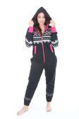 Women's Black & Pink Aztec Tracksuit Onesie (Limited Edition) - Onesie Warehouse