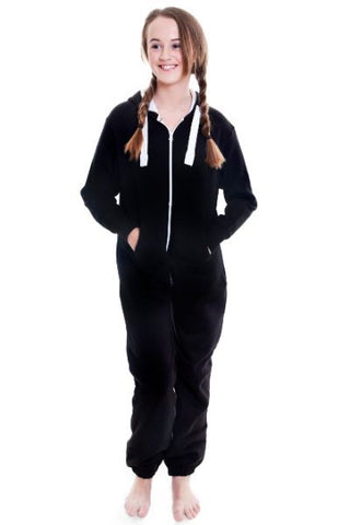 Childrens Black Unisex Tracksuit Onesie