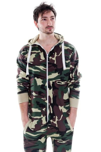 Men's Camouflage Army Print Onesie - Onesie Warehouse